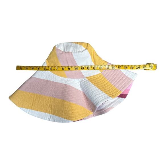 J. Crew Limited-Edition Pink Yellow Stripe Reversible Wide Brim Sun Hat Adult - Picture 5 of 6